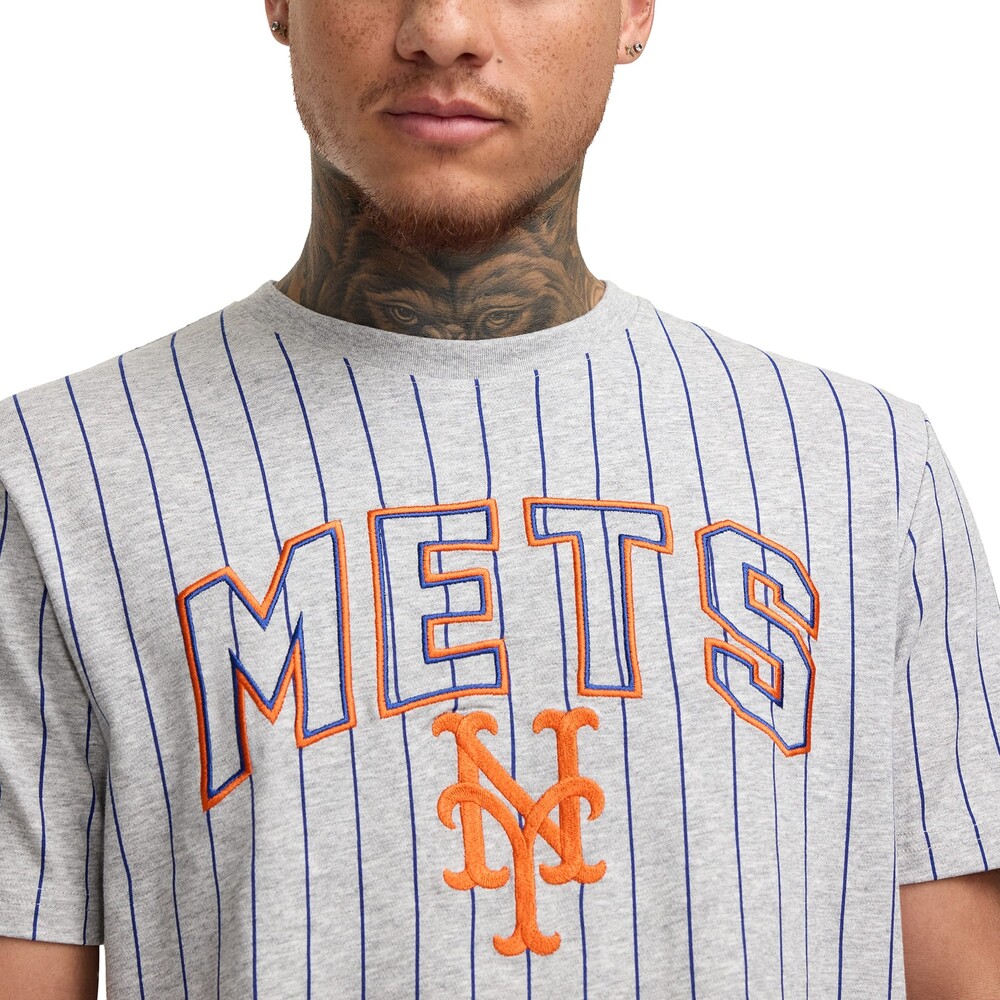 New Era New York Mets Throwback Gray Pinstripe T-Shirt - Size S